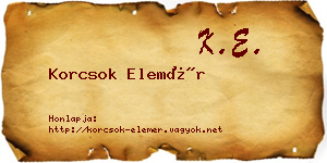 Korcsok Elemér névjegykártya