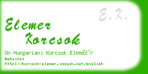 elemer korcsok business card